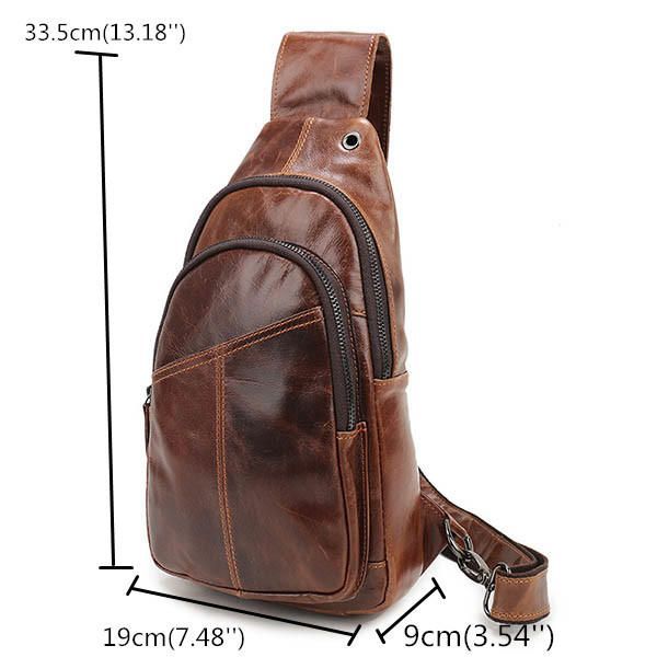 Bolso Bandolera Retro De Cuero Genuino Vintage Para Hombre