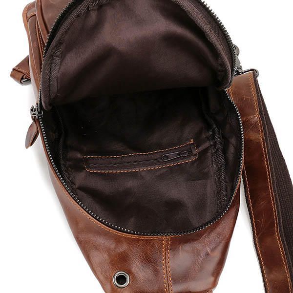 Bolso Bandolera Retro De Cuero Genuino Vintage Para Hombre