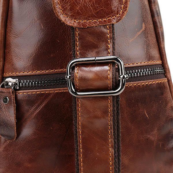 Bolso Bandolera Retro De Cuero Genuino Vintage Para Hombre