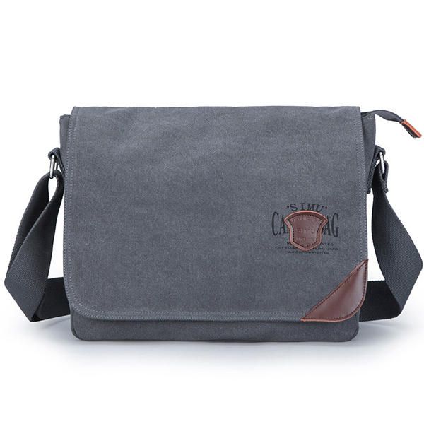 Bolso Bandolera Retro De Gran Capacidad De Lona Para Hombre