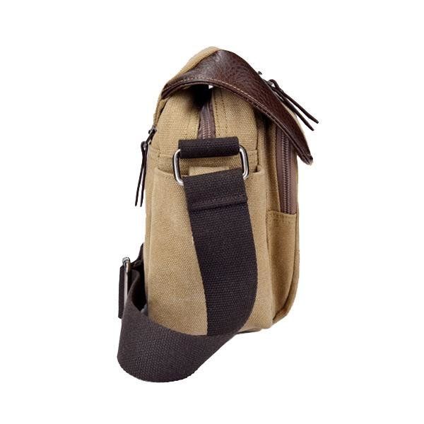 Bolso Bandolera Retro De Lona Para Hombre Bolso De Hombro Con Capacidad De Múltiples Bolsillos