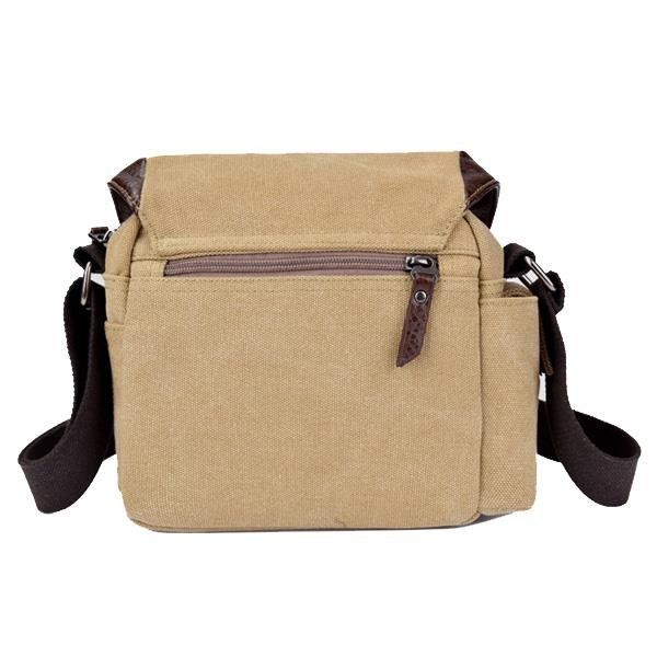 Bolso Bandolera Retro De Lona Para Hombre Bolso De Hombro Con Capacidad De Múltiples Bolsillos