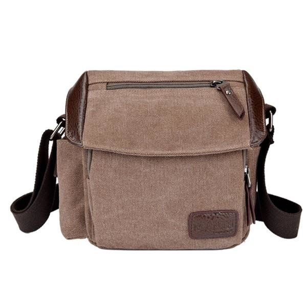 Bolso Bandolera Retro De Lona Para Hombre Bolso De Hombro Con Capacidad De Múltiples Bolsillos