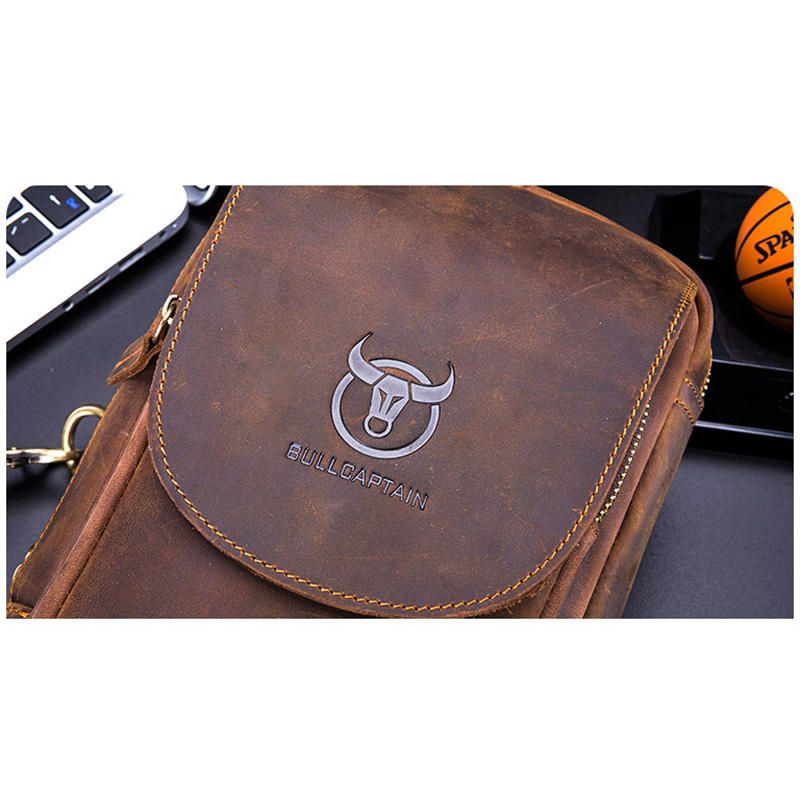 Bolso Bandolera Retro Vintage De Gran Capacidad De Cuero Genuino Para Hombre