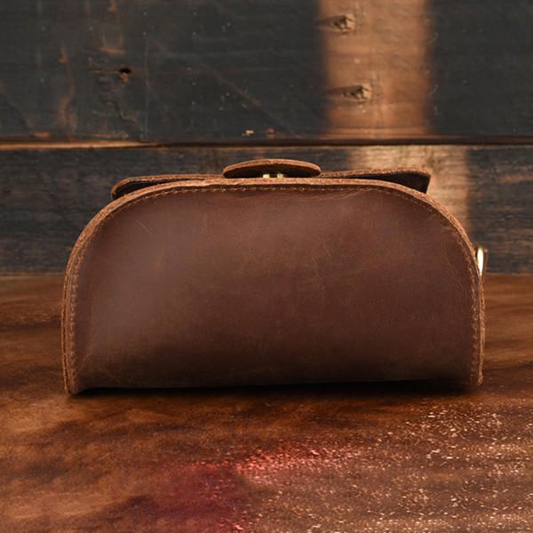 Bolso Bandolera Vintage De Cuero Genuino Para Hombre