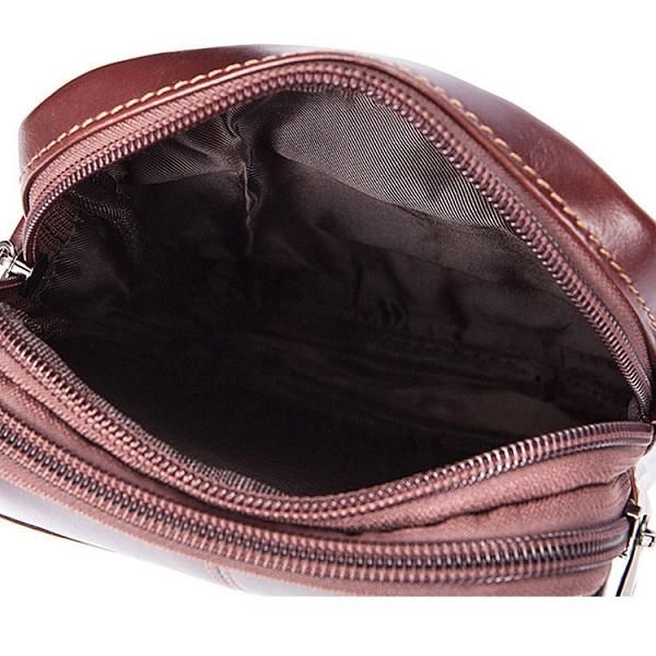 Bolso Bandolera Vintage De Negocios Informal De Cuero Genuino Para Mujer