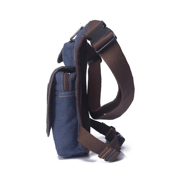 Bolso De Cintura Con Caída De Escalada Bolso De Viaje De Lona Informal Deportivo Bolso De Pierna Con 3 Bolsillos Con Cremallera