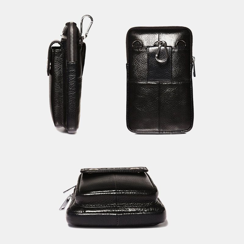 Bolso De Cintura De Cuero Genuino Para Hombre Bolso Para Teléfono Mini Bolso Bandolera