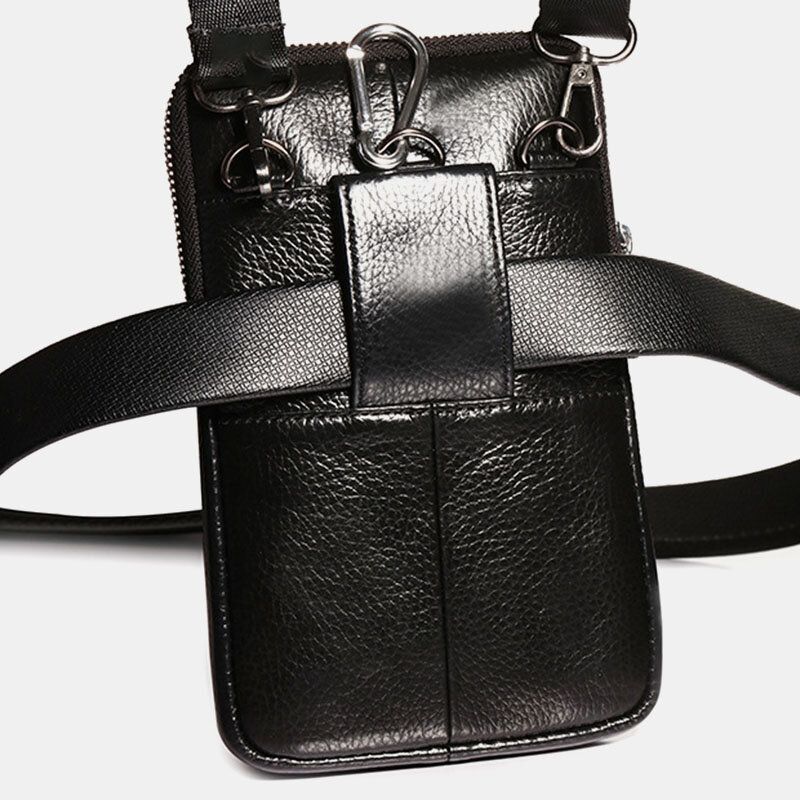 Bolso De Cintura De Cuero Genuino Para Hombre Bolso Para Teléfono Mini Bolso Bandolera