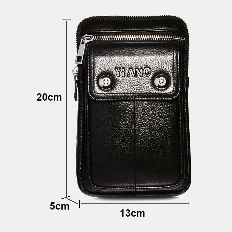 Bolso De Cintura De Cuero Genuino Para Hombre Bolso Para Teléfono Mini Bolso Bandolera