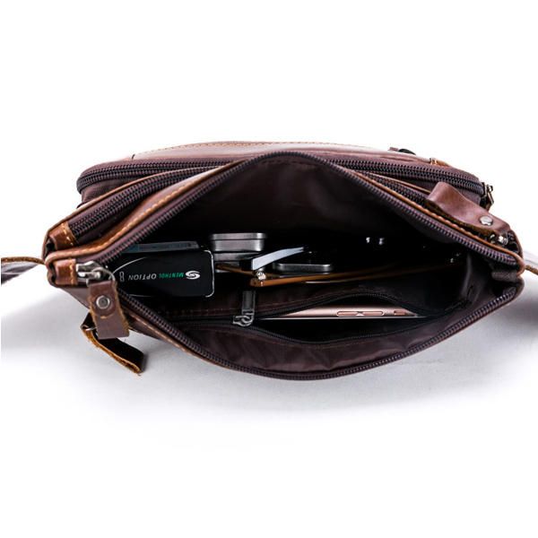 Bolso De Cintura De Cuero Genuino Para Hombres Bolso De Teléfono Multifunción Bolso Deportivo Informal