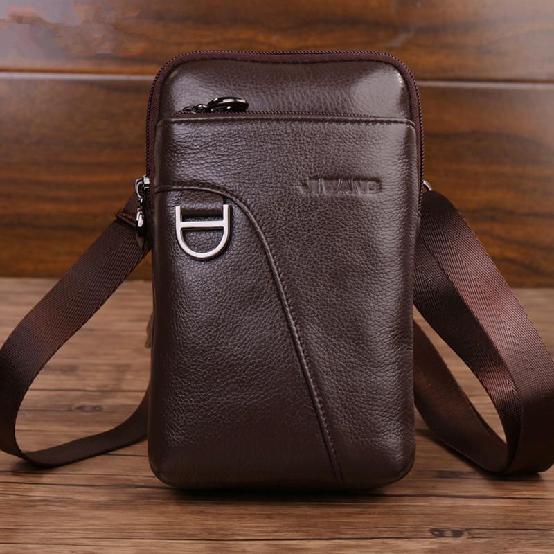 Bolso De Cintura De Gran Capacidad De Cuero Genuino Para Hombres