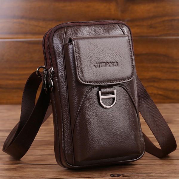 Bolso De Cintura De Gran Capacidad De Cuero Genuino Para Hombres