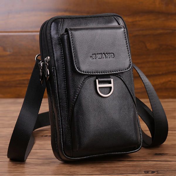 Bolso De Cintura De Gran Capacidad De Cuero Genuino Para Hombres