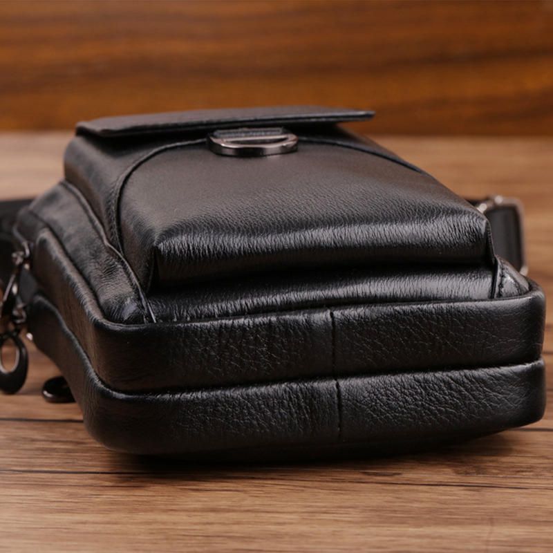 Bolso De Cintura De Gran Capacidad De Cuero Genuino Para Hombres