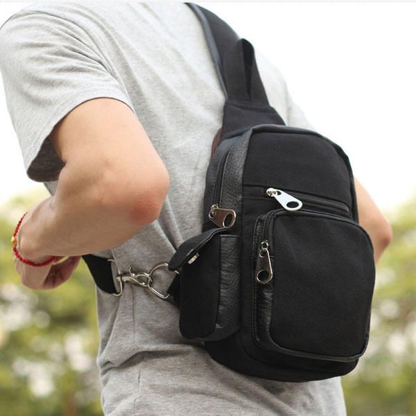 Bolso De Cintura De Viaje De Lona Para Hombre Bolso Bandolera De Deporte Al Aire Libre