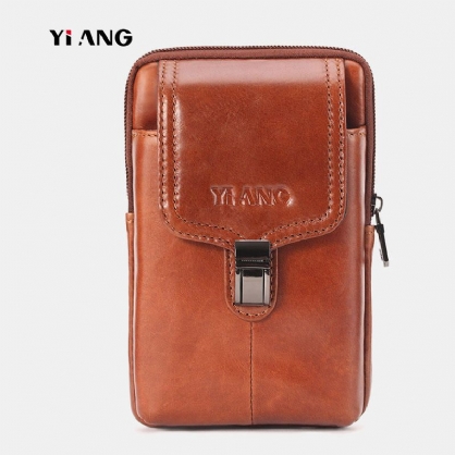 Bolso De Cintura Vintage De Cuero Genuino Para Hombre Bolso Para Cinturón Bolso Para Teléfono