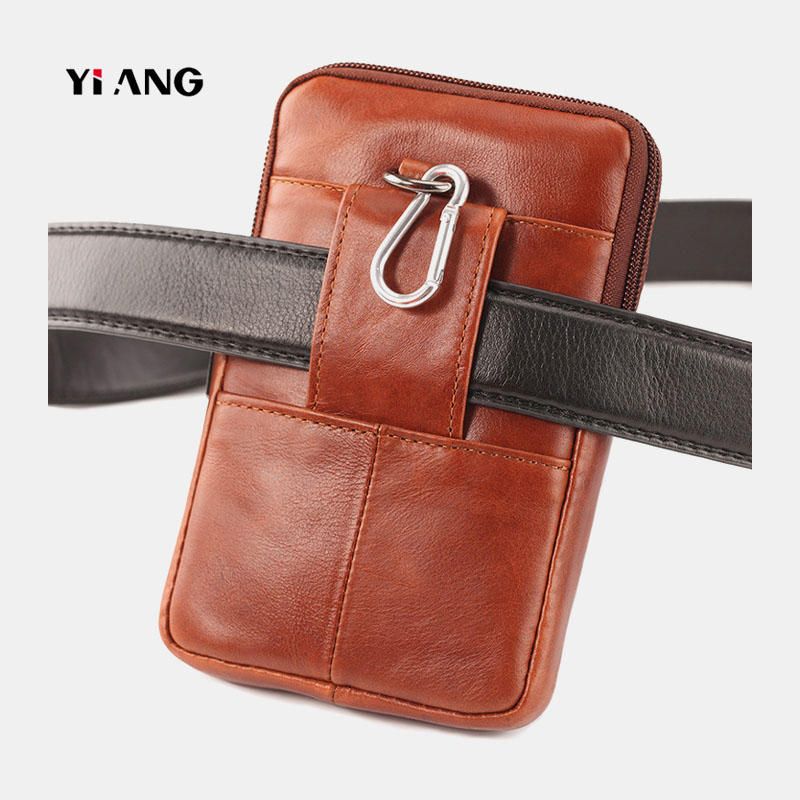 Bolso De Cintura Vintage De Cuero Genuino Para Hombre Bolso Para Cinturón Bolso Para Teléfono