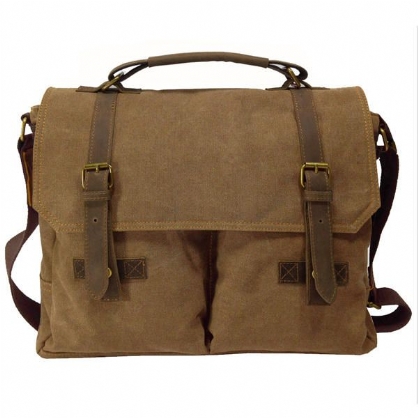 Bolso De Hombreajero De Lona Vintage Bolso De Hombro Para Computadora Portátil Bolso Escolar Bolso De Viaje Para Hombres