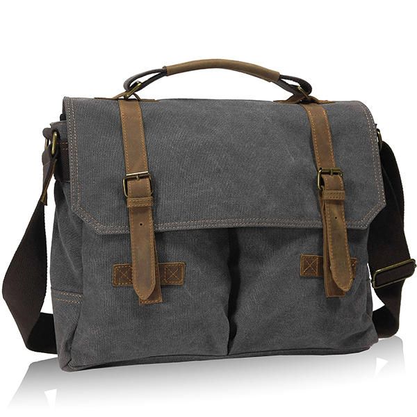 Bolso De Hombreajero De Lona Vintage Bolso De Hombro Para Computadora Portátil Bolso Escolar Bolso De Viaje Para Hombres