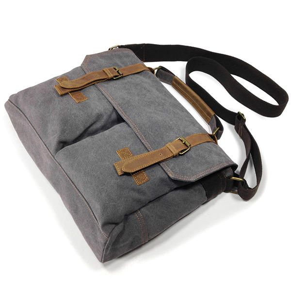 Bolso De Hombreajero De Lona Vintage Bolso De Hombro Para Computadora Portátil Bolso Escolar Bolso De Viaje Para Hombres