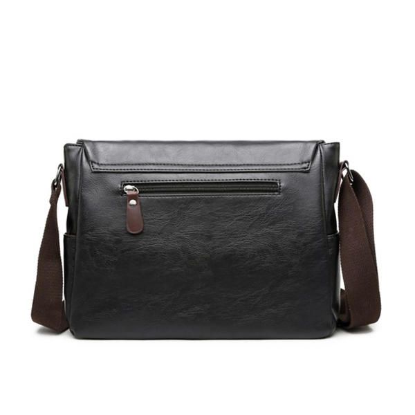 Bolso De Hombreajero Negro Para Hombre Bolso De Hombro De Negocios De Cuero Pu Bolso Para Computadora Portátil Informal