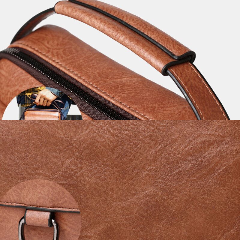 Bolso De Hombro Clásico De Piel Sintética Para Hombre Bolso De Hombreajero Bolso Pequeño