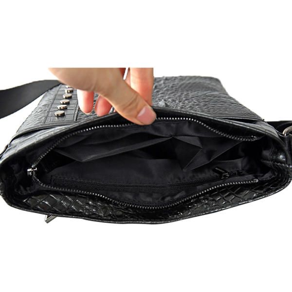 Bolso De Hombro Con Patrón De Cocodrilo De Cuero Genuino Para Hombres Bolso Bandolera De Negocios De Ocio Maletín