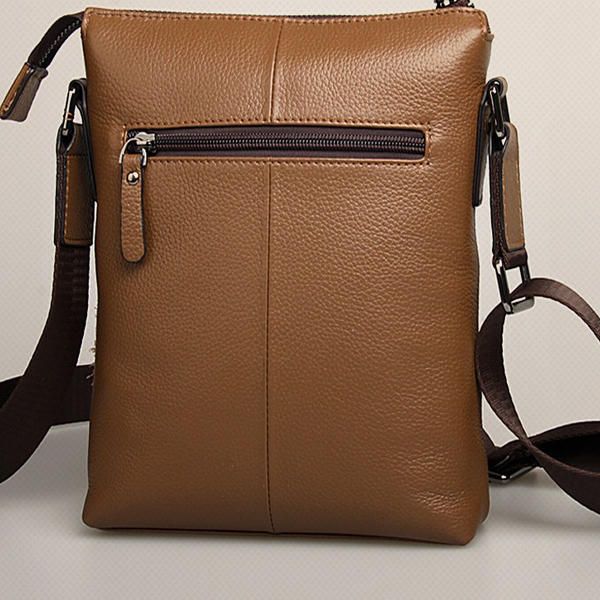 Bolso De Hombro De Cuero Para Hombre Bolsos Verticales Con Cierre De Cremallera