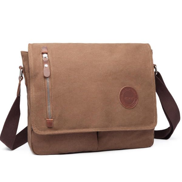 Bolso De Hombro De Lona Para Hombre Bolso De Hombreajero Informal Bolso Para Portátil Retro