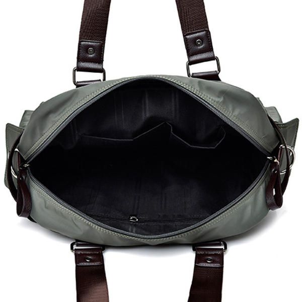 Bolso De Hombro Minimalista Sólido De Nailon Para Hombre Bolso Bandolera De Viaje De Negocios Maletín