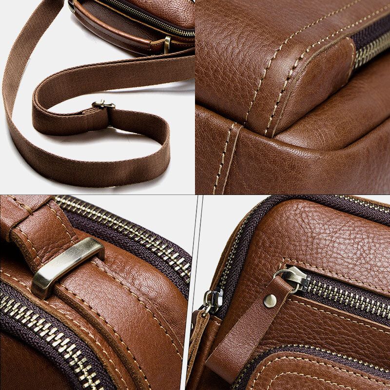 Bolso De Hombro De Moda De Cuero Genuino Para Hombre Bolso Bandolera Bolso De Negocios