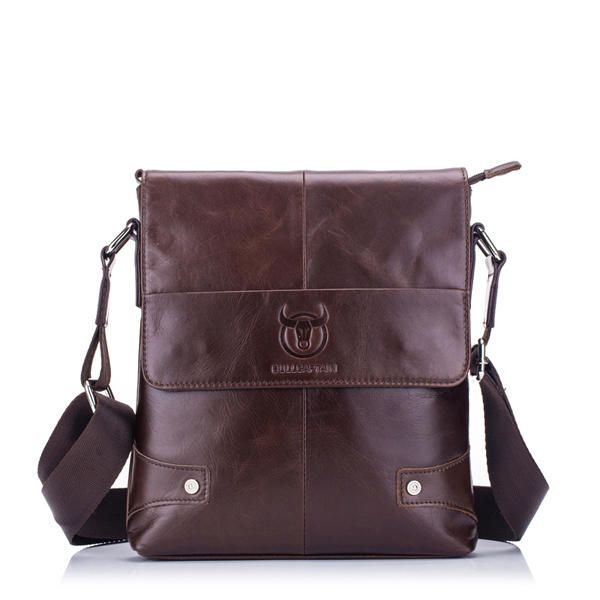 Bolso De Hombro Retro Para Hombre Maletín De Cuero Genuino Bolso De Hombreajero De Negocios