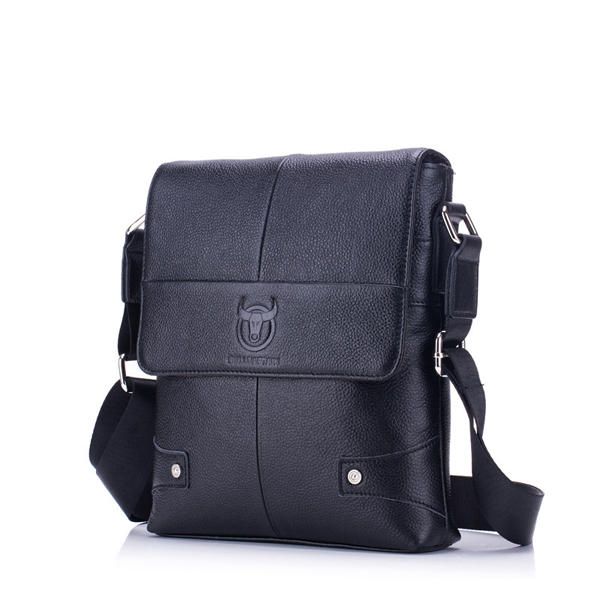 Bolso De Hombro Retro Para Hombre Maletín De Cuero Genuino Bolso De Hombreajero De Negocios