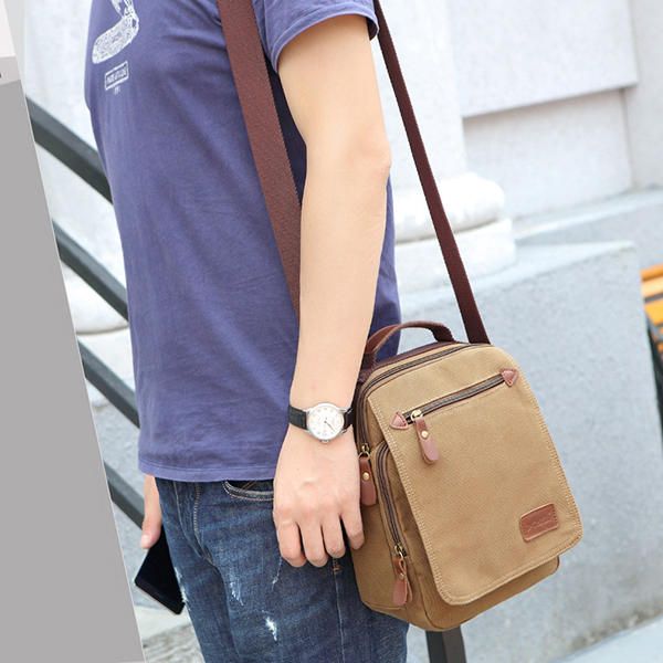 Bolso De Lona Para Hombre Bolso De Ipad Bolso Bandolera Al Aire Libre