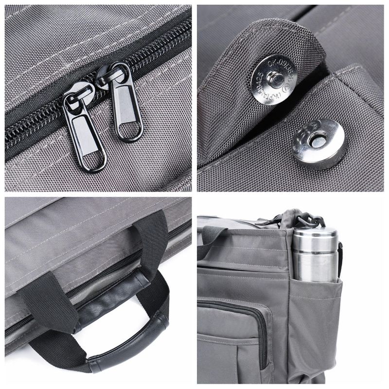 Bolso Multibolsillos De Nailon Para Hombre Para Bandolera De Negocios De Computadora De 14 Pulgadas