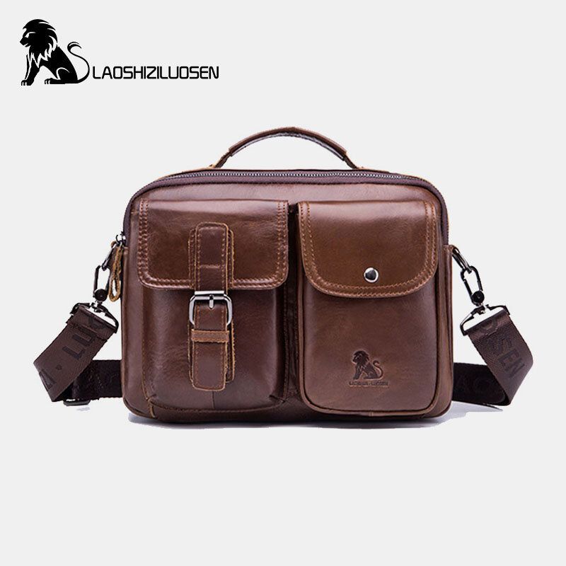 Bolso De Negocios Vintage De Cuero Genuino Para Hombre Bolso Bandolera Para El Trabajo