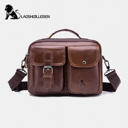 Bolso De Negocios Vintage De Cuero Genuino Para Hombre Bolso Bandolera Para El Trabajo