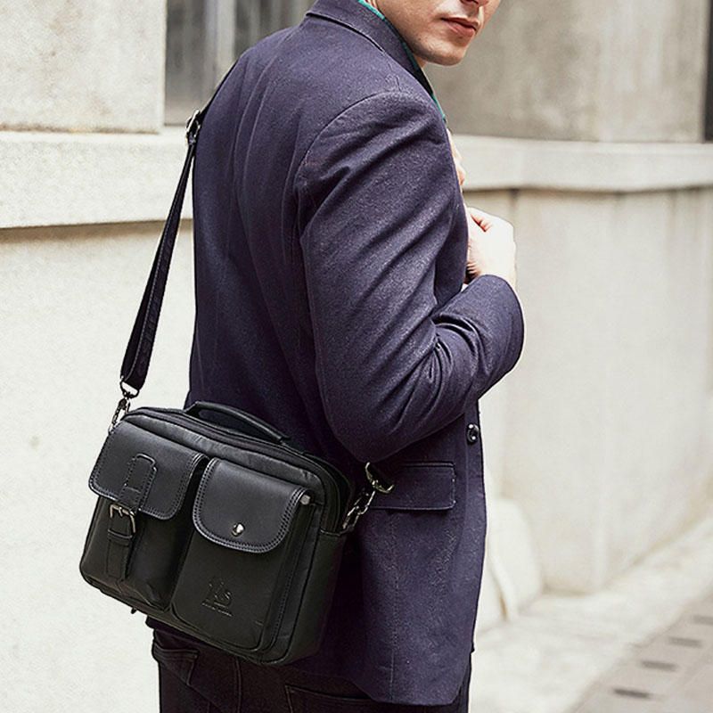 Bolso De Negocios Vintage De Cuero Genuino Para Hombre Bolso Bandolera Para El Trabajo