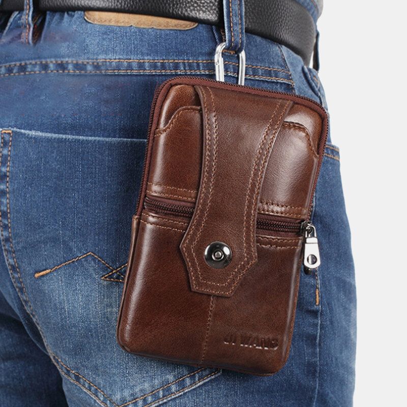 Bolso Para Teléfono Con Cinturón De Cuero Genuino Para Hombre Bolso Bandolera Informal Bolso Bandolera