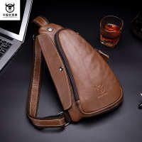 Bolso De Pecho Bullcaptain Para Hombre Bolso Bandolera De Cuero Genuino Bolso Bandolera Sólido