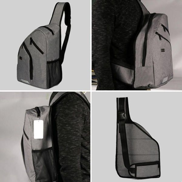 Bolso De Pecho De Lona De Moda Para Hombre Bolso Bandolera Con Cremallera Al Aire Libre