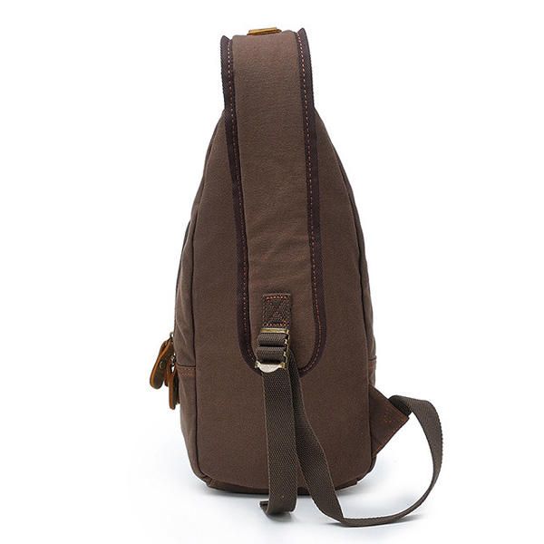 Bolso De Pecho De Moda Para Hombre Bolso Bandolera Informal De Lona Bolso De Cuero Para Exteriores