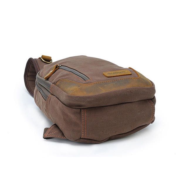 Bolso De Pecho De Moda Para Hombre Bolso Bandolera Informal De Lona Bolso De Cuero Para Exteriores