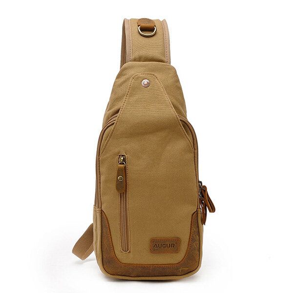 Bolso De Pecho De Moda Para Hombre Bolso Bandolera Informal De Lona Bolso De Cuero Para Exteriores