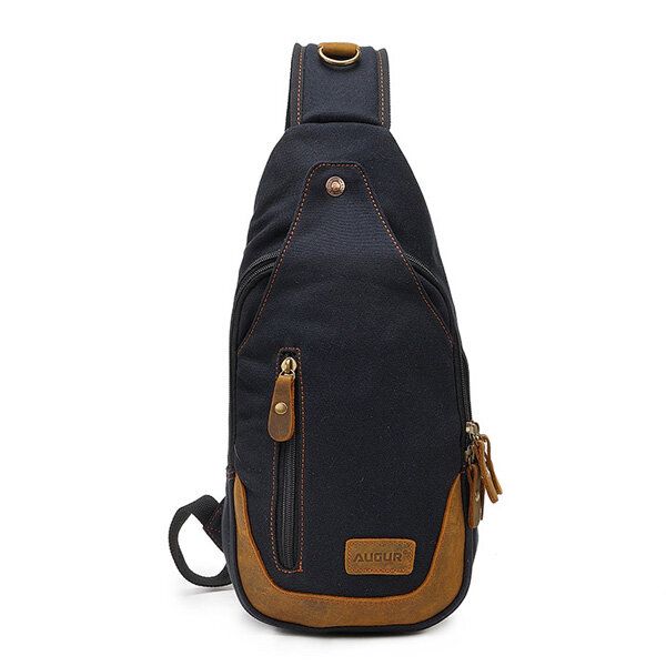 Bolso De Pecho De Moda Para Hombre Bolso Bandolera Informal De Lona Bolso De Cuero Para Exteriores