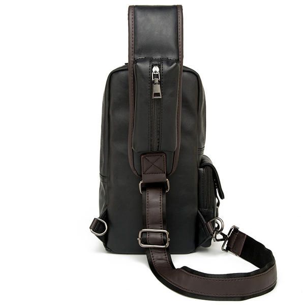 Bolso De Pecho Para Hombre Bolso De Hombro Negro Bolso Cruzado Con Múltiples Bolsillos