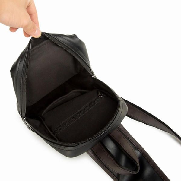 Bolso De Pecho Para Hombre Bolso De Hombro Negro Bolso Cruzado Con Múltiples Bolsillos