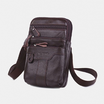 Bolso Pequeño Para El Pecho De Cuero Genuino Para Hombre Bolso Bandolera Bolso Bandolera Bolso Para Teléfono