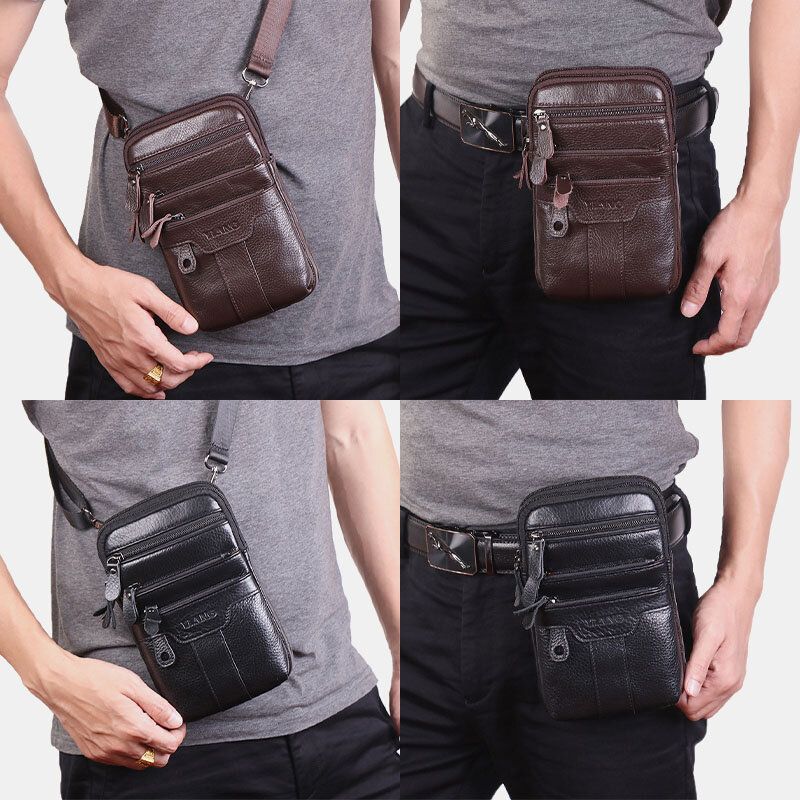 Bolso Pequeño Para El Pecho De Cuero Genuino Para Hombre Bolso Bandolera Bolso Bandolera Bolso Para Teléfono